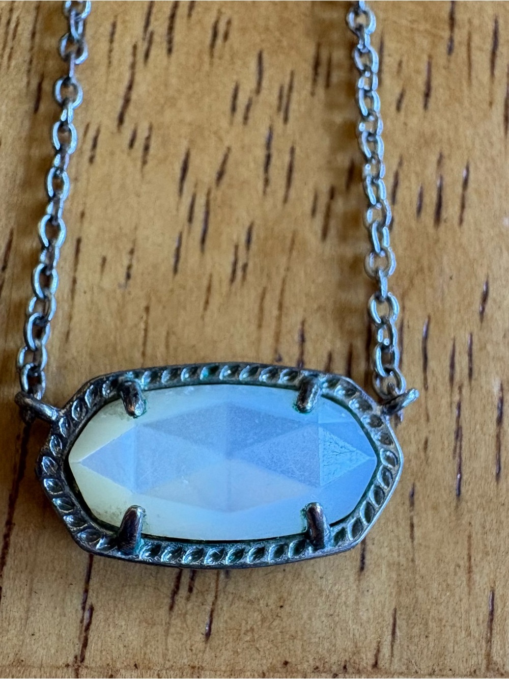 Kendra Scott Elisa Silver Satellite White Mother of Pearl Necklace
